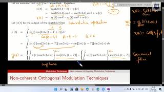 Non Coherent Orthogonal modulation techniques and BFSK noncoherent demodulator [upl. by Trinatte]