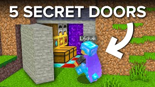 5 EASY Secret Doors To Build in Minecraft [upl. by Einrae822]