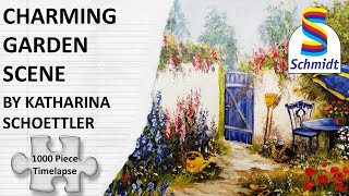 1000 piece Schmidt jigsaw puzzle Charming Garden Scene by Katharina Schoettler  Timelapse [upl. by Myers]