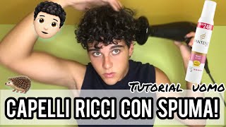 COME FARE I CAPELLI RICCI UOMO CON LA SCHIUMA SPUMA IN 5 MIN Tutorial Estate 2022 [upl. by Toinette124]