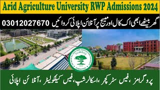 How to apply in Arid Agriculture University RWP Admissions 2024 FeeMerit EligibilityProgram [upl. by Glendon]