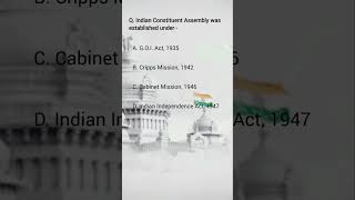 Constituent assembly cabinetmission polityquiz constitution staticgk roaro mppsc upsc shorts [upl. by Ynattir586]