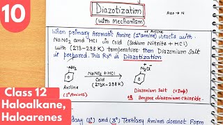 11 Diazotization reaction with mechanism Diazonium salt class12 Haloalkane Haloarenes class12 [upl. by Gomar541]