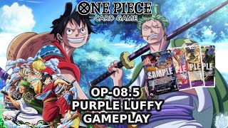 OP085 ST18 Straw Hat Support Enter Wano Purple Luffy Deck amp Gameplay  One Piece Card Game [upl. by Femmine607]