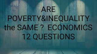 The Economic Test of Poverty amp Inequality [upl. by Tavey]