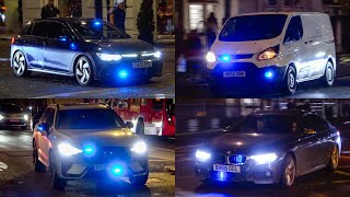 Unmarked Metropolitan Police Vehicles Respond through London Using Blue Lights amp Sirens [upl. by Ainezey]