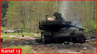 Ukrainian troops destroy Russian T90 tank using a handheld grenade launcher [upl. by Fitzgerald]