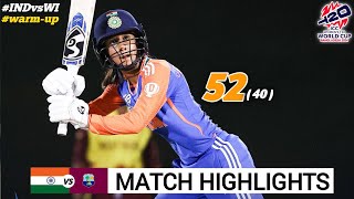 India vs West Indies 4th Warmup Match Highlights  ICC Women T20 World Cup  IND vs WI Highlights [upl. by Flessel]