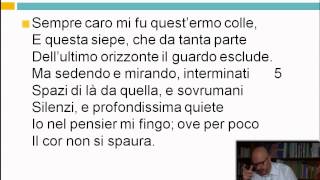 Linfinito  Giacomo Leopardi  Videolezioni di letteratura dell800  29elode [upl. by Alcinia]