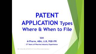 Patent Application Types and Where amp When to File Patent Application [upl. by Aloin120]