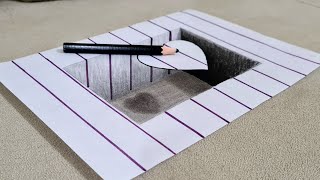 easy 3d drawing on paper 3 boyutlu çizimler kolay 3d çizim [upl. by Sher]