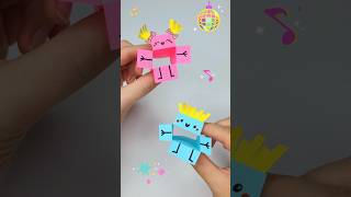 Dancing Paper Man 🎵 Funny Dancing Paper Toy  Moving Paper Toy  Cute Origami Boy amp Girl  DIY Craft [upl. by Samy]