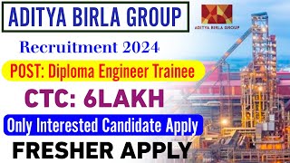 Aditya Birla Recruitment 2024 Apply Online  Bihar LRC Big Update 2024  CTC 6 LAKH  Job Vacancy [upl. by Hardwick]