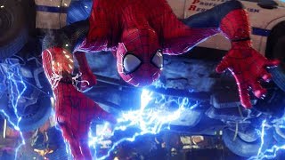 SpiderMan vs Electro  First Fight Scene  The Amazing SpiderMan 2 2014 Movie CLIP HD [upl. by Anoerb]