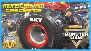 Monster Truck Tire Change  Bakugan Dragonoid Monster Jam Pit Party 2019 [upl. by Oza352]