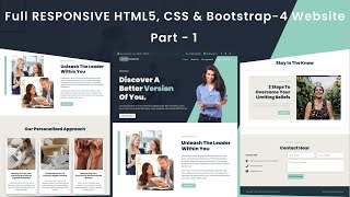 Responsive Landing Page Using HTML CSS jQuery and Bootstrap 4  Complete Website Using Bootstrap 4 [upl. by Cathe]