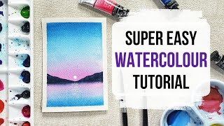 EASY watercolour painting for beginners 10 minute tutorial [upl. by Ahtaga]