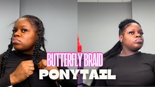 Butterfly Braid x Ponytail Tutorial  How To Hairstyles [upl. by Glarum]