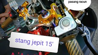 Pasang stang jepit Aitech 15 Drajat warna gold di CBR 150R [upl. by Noryd]