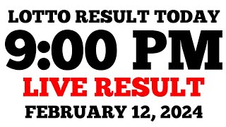 Lotto Result Today 9PM Draw February 12 2024 Monday PCSO LIVE Result [upl. by Boyes]