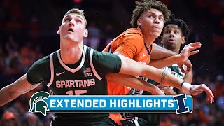 Michigan State at Illinois  Extended Highlights  Big Ten Mens Basketball  Jan 11 2024 [upl. by Eicnarf]