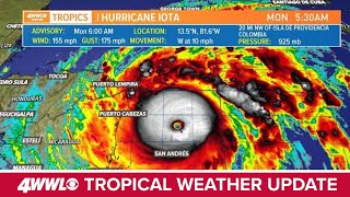 Monday AM Tropical Update Hurricane Iota rapidly intensifies to Cat 4 [upl. by Lada]