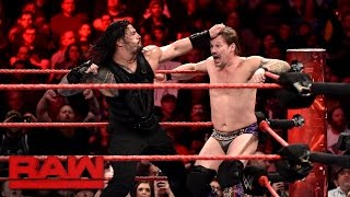 Roman Reigns vs Chris Jericho  United States Championship Match Raw Jan 23 2017 [upl. by Jaan]