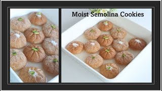 Moist Semolina CookiesTurkish Sekerpare DessertRava Cookies [upl. by Fein]