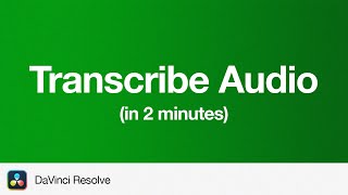 How to Transcribe Audio in DaVinci Resolve 19  2 Minute Tutorial [upl. by Budd]