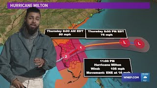 11PM Update Hurricane Milton lashes Central Florida with flooding rains [upl. by Schechter]