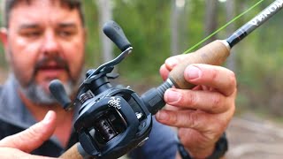 How to set up a baitcaster fishing rod and reel from scratch [upl. by Alleris]