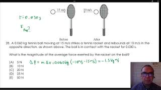 4228 Average Force on a Hit Tennis Ball [upl. by Itaws858]