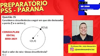 Preparatório  PSS  Paraná  Questão 35  Geometria Analítica  Instituto Consulplan  Edital 2021 [upl. by Aimahs]