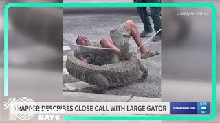 Alligator trapper describes close call with 9foot gator [upl. by Sedinoel]