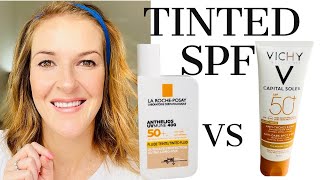 La Roche Posay Anthelios Tinted Fluid SPF 50 VS Vichy Capital Soleil SPF 50 tinted [upl. by Nahgam]