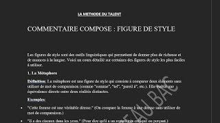 COMMENTAIRE COMPOSÉ  Les Figures de Styles [upl. by Pansie]