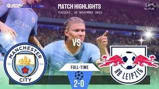 Manchester City vs RB Leipzig  28112023  UEFA Champions League Highlights  EAFC 24 eafc24 [upl. by Agathe]