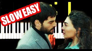 Hercai  Duygusal  Slow Easy  Piano Tutorial [upl. by Valry]