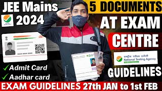 JEE Mains 2024 April All DOCUMENTS Required for Exam Centre📄 Admit Card Dress Code iitjee jee [upl. by Argent]