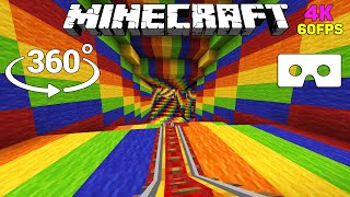 🌈Optical illusion in 360°  ROLLERCOASTER Minecraft VR 4K 60FPS [upl. by Wing]