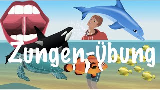 Mundmotorik für Kinder Zungenübung Schnalzen  Zunge ansaugen mit Delfin Flippy [upl. by Eocsor233]