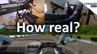 Home driving simulator with steering wheel clutch and gearstick learn the width of your car [upl. by Kemp318]