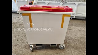 Rear Load Bin Waste Bin Metal Bin  660L Waste bin Industrial Waste Bin [upl. by Lizbeth]