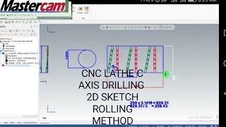 cnc lathe c axis drilling and part modeling  mastercam [upl. by Olifoet]