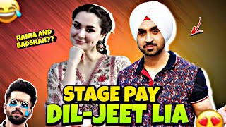 Diljit Dosanjh Calls Hania Amir on Stage ft Mustafa 😂 [upl. by Kind]