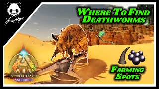 The BEST Location To Find DEATHWORMS In Scorched Earth  Best FARMING Spots  ARK Survival Ascended [upl. by Sylado790]