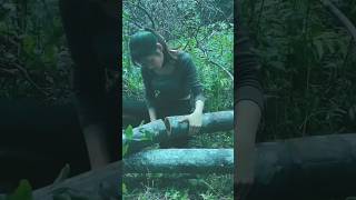 Building Epic Bamboo Homes in the Forest By Alone Girl bushcraft servival [upl. by Weissman23]