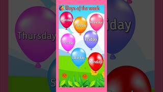 days of the week song with balloons staylittle channel sunday monday song [upl. by Arze]