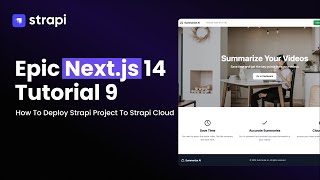 How To Deploy Your Strapi Project To Strapi Cloud – Part 9 Epic Nextjs Tutorial for Beginners [upl. by Ahsinelg512]