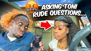 Tabina Making up Fake Disrespectful Questions to ask Toni Prank [upl. by Osyth924]